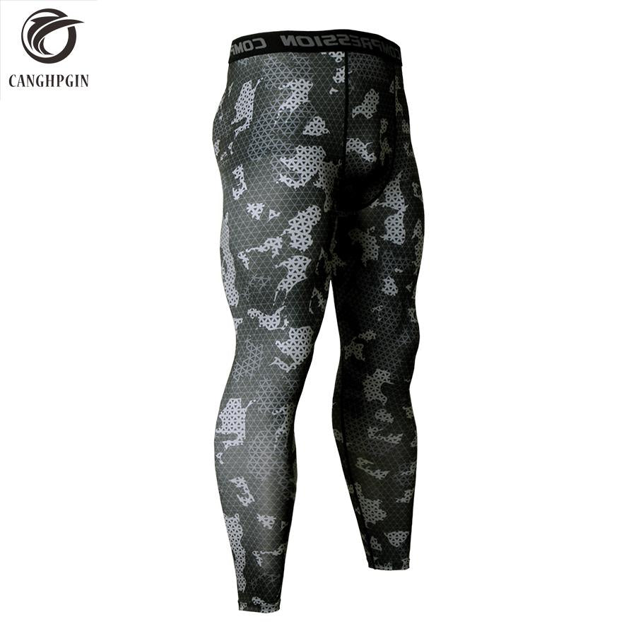 Pantalones de compresión de camuflaje para hombre Ropa ajustada Leggings para correr 