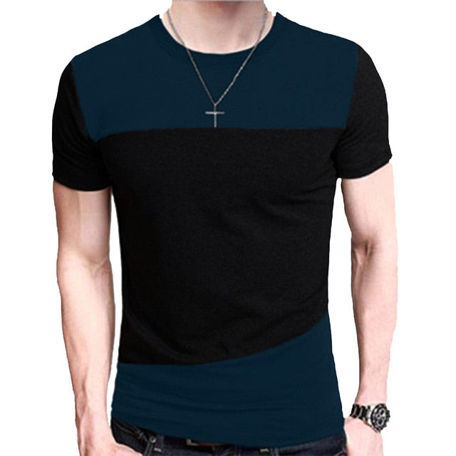 Camiseta para hombre Camiseta de manga corta con cuello redondo Slim Fit Casual