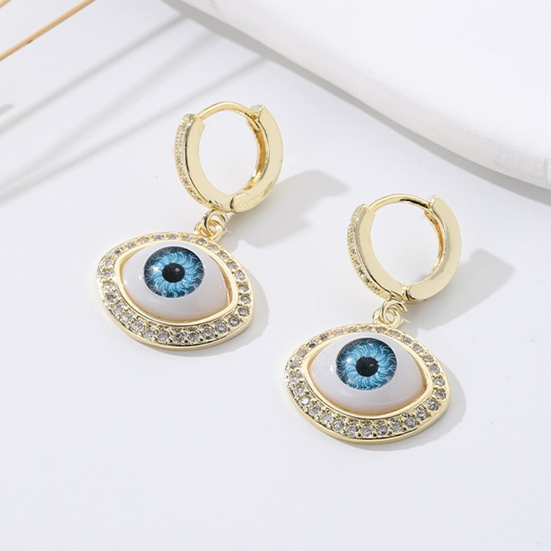 Pendientes De Ojo De Demonio De Seis Estrellas De Fashion Love