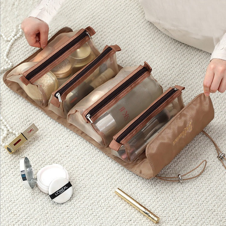 Bolsa de cosméticos desmontable portátil de gran capacidad 4 en 1 bolsas de maquillaje portátiles