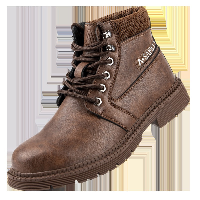 Zapatos para hombre, zapatos de trabajo antideslizantes antigolpes, antiperforantes, con suelas de tendón de vaca