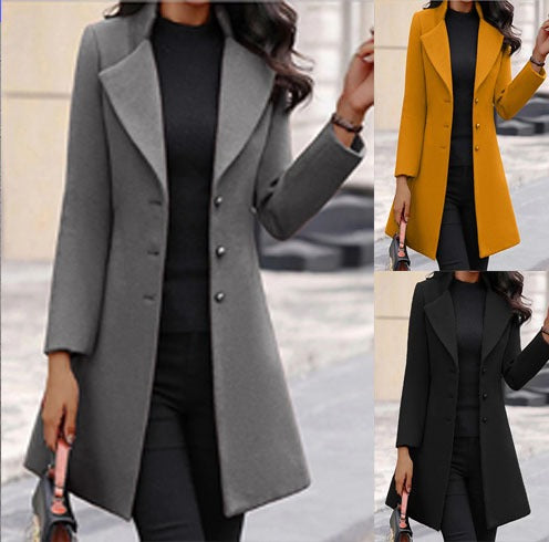 New Women's Coat Korean Version Slim Fit Mid length