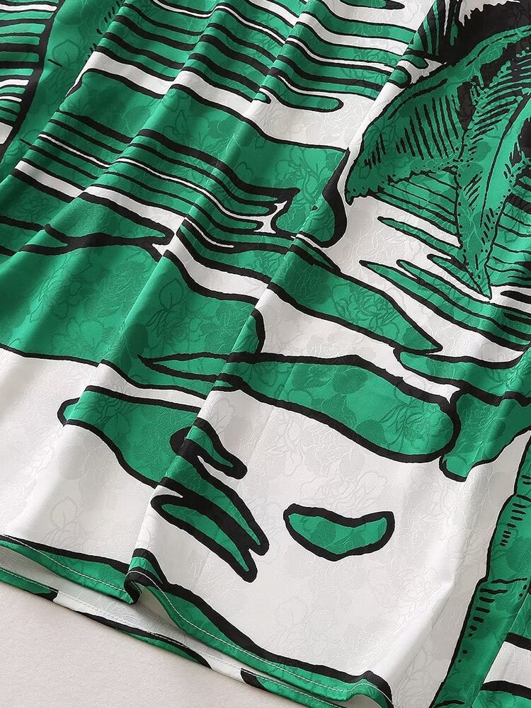 Vestido largo verde bohemio holgado para mujer, vestido largo verde de alta calidad con estampado elegante a la moda de diseñador de verano para mujer