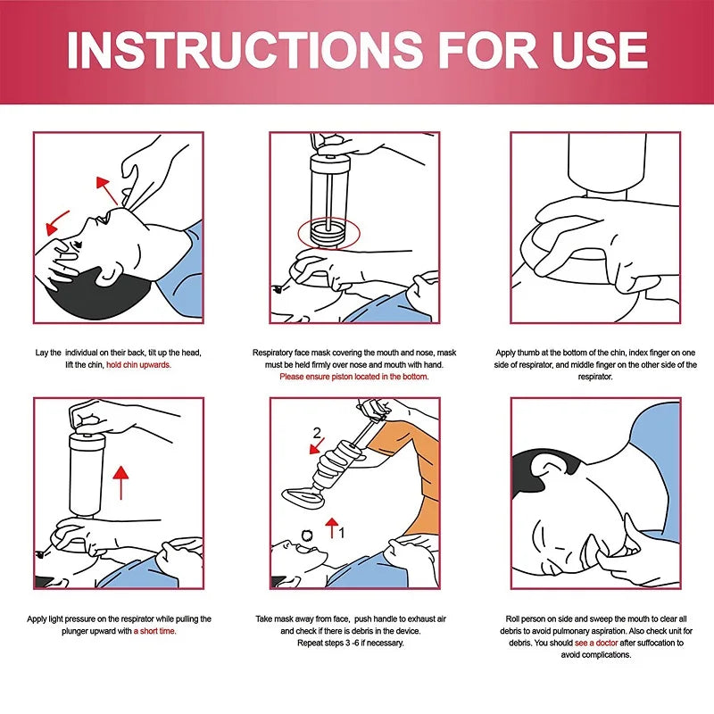 Equipo de asistencia de emergencia para las vías respiratorias por asfixia y entrenador respiratorio.