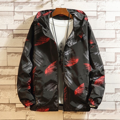 Chaqueta con capucha para hombre, chaqueta bomber informal de moda Hip Hop