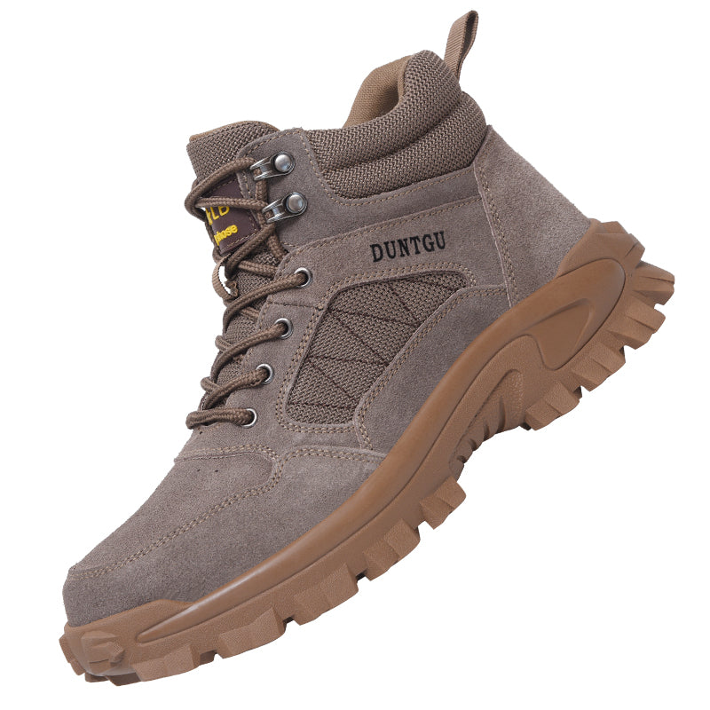 Zapatos de seguridad antigolpes y antiperforación, zapatos con punta de acero para hombre, botas antideslizantes resistentes al desgaste y zapatos de trabajo de terciopelo