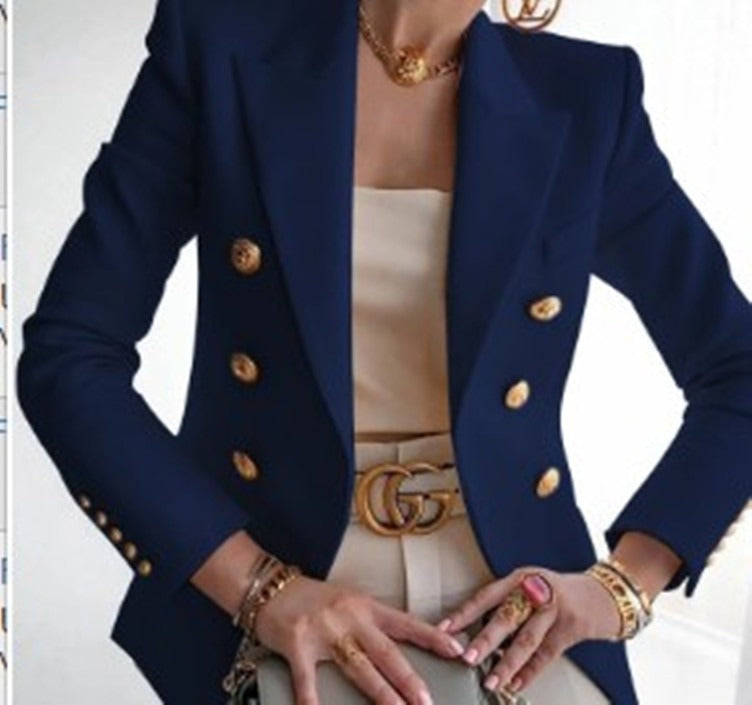 New Solid Color Fashion Casual Suit Short Coat for Women