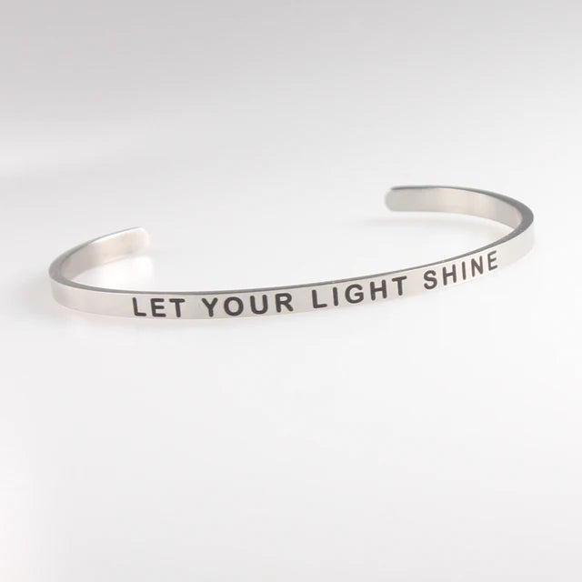 316L Titanium Stainless Steel Mantra Bracelets Inspirational Quotes LOVE YOURSELF Bracelets/Bangle Custom Jewelry