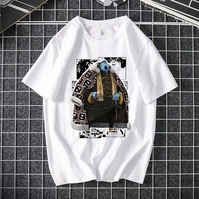 Camiseta estampada de ONE PIECE Pirate King Luffy de cuarto grado, camiseta fina de manga corta de Anime