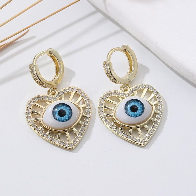 Pendientes De Ojo De Demonio De Seis Estrellas De Fashion Love