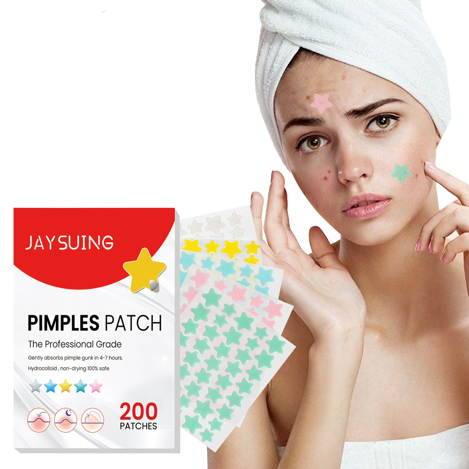 JaysuingRepair-parche para el acné, cuidado de la piel Facial, manchas de decoloración, marcas de espinillas, cubierta cerrada para imperfecciones de acné, parche reparador de espinillas 