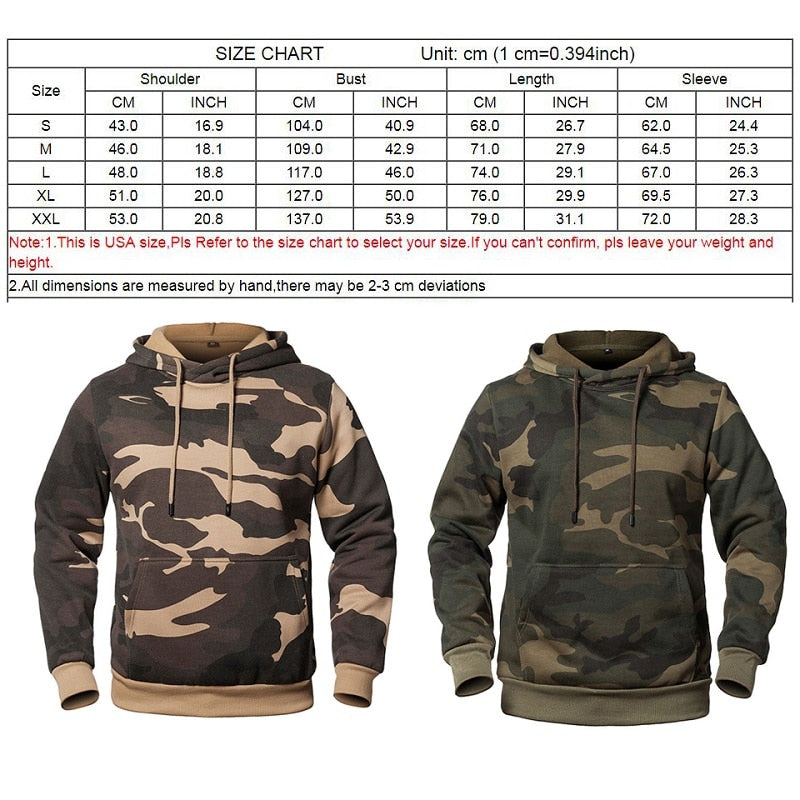 Sudaderas con capucha de camuflaje Sudadera de moda para hombre 