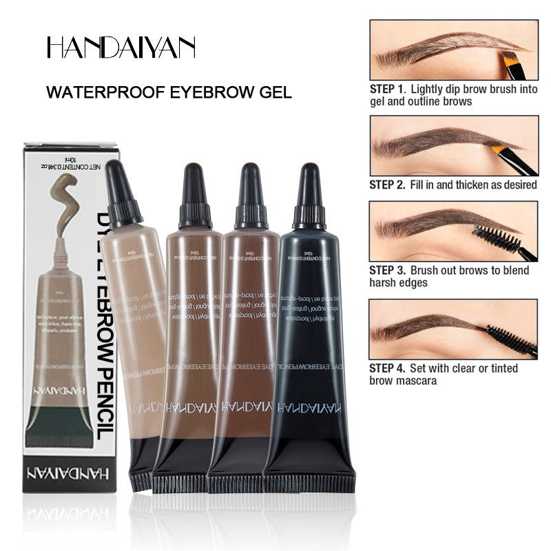 Handaiyan Styled Eyebrow Gel Waterproof and Non Halogenic Liquid Eyebrow Dyeing Cream Wild Eyebrow Holder