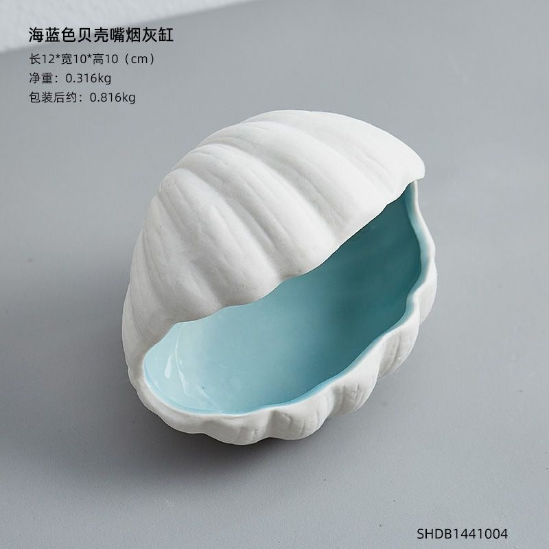 Nordic ins creative shell shape ceramic ashtray