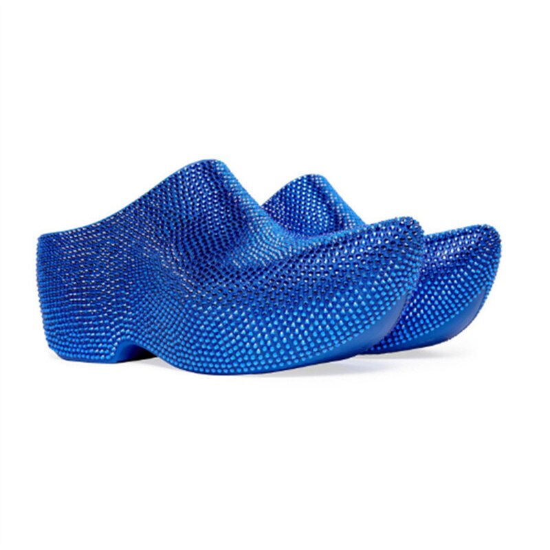 Stylish Crystal Half Slippers For Women Platform Shoes Luxury Designer Shoes Closed Toe