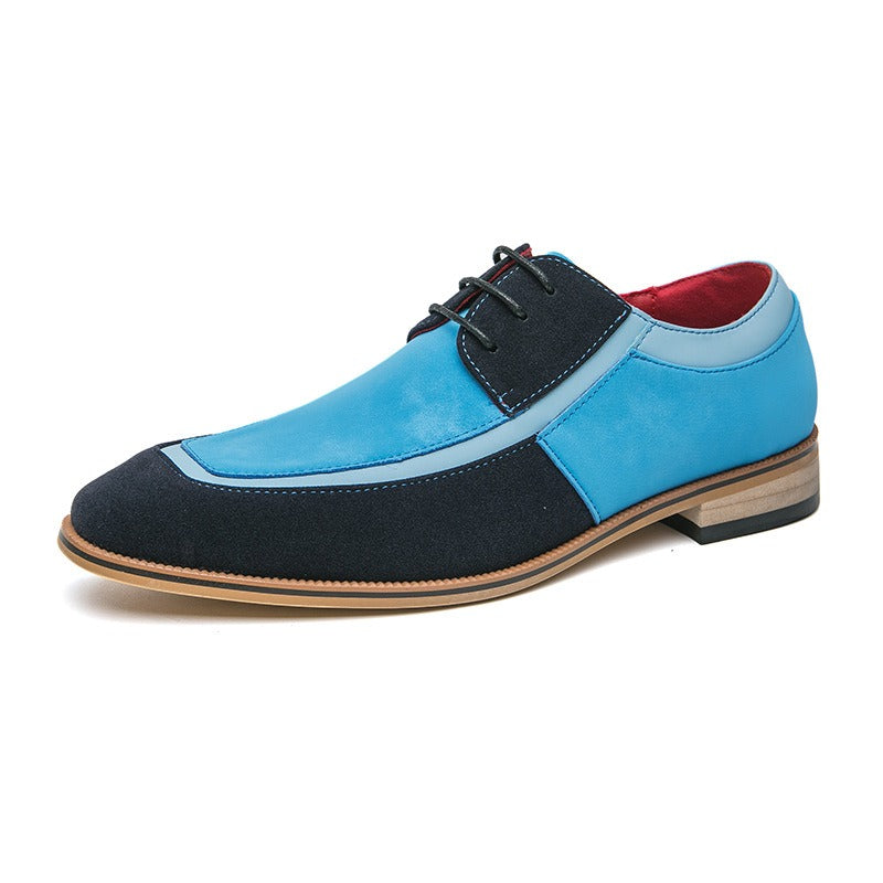 Casual leather shoes, fashionable and trendy lace up business formal leather shoes