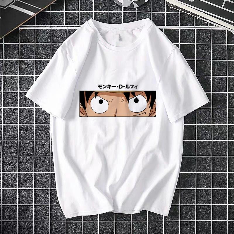 Camiseta estampada de ONE PIECE Pirate King Luffy de cuarto grado, camiseta fina de manga corta de Anime