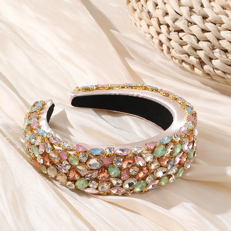 Baroque Hand Made Pearl Beading Gemstone Retro Luxury Hairbands