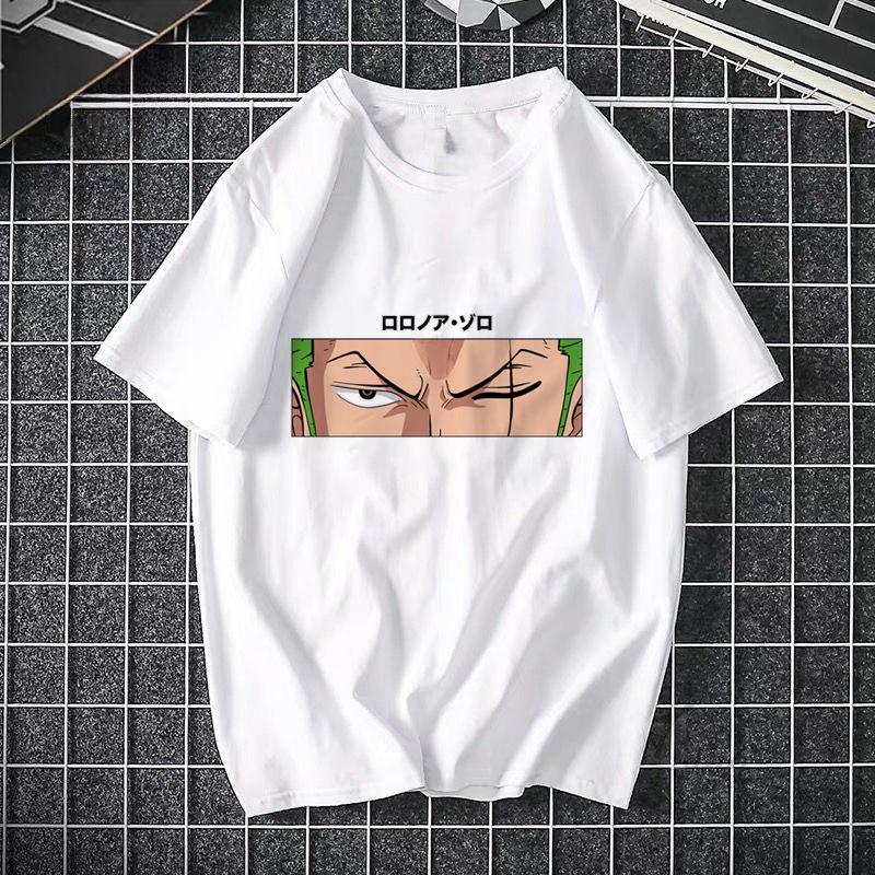 Camiseta estampada de ONE PIECE Pirate King Luffy de cuarto grado, camiseta fina de manga corta de Anime