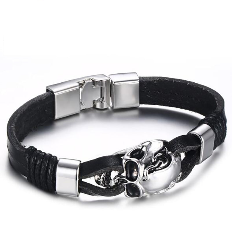 Skull Pu Leather Charm Bracelets