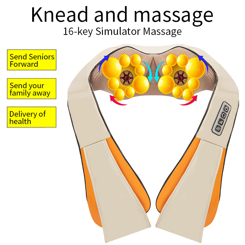 Masajeador de chal para amasar, masajeador de columna cervical SKG, masajeador eléctrico doméstico de cintura y espalda con compresa caliente con bolsa 