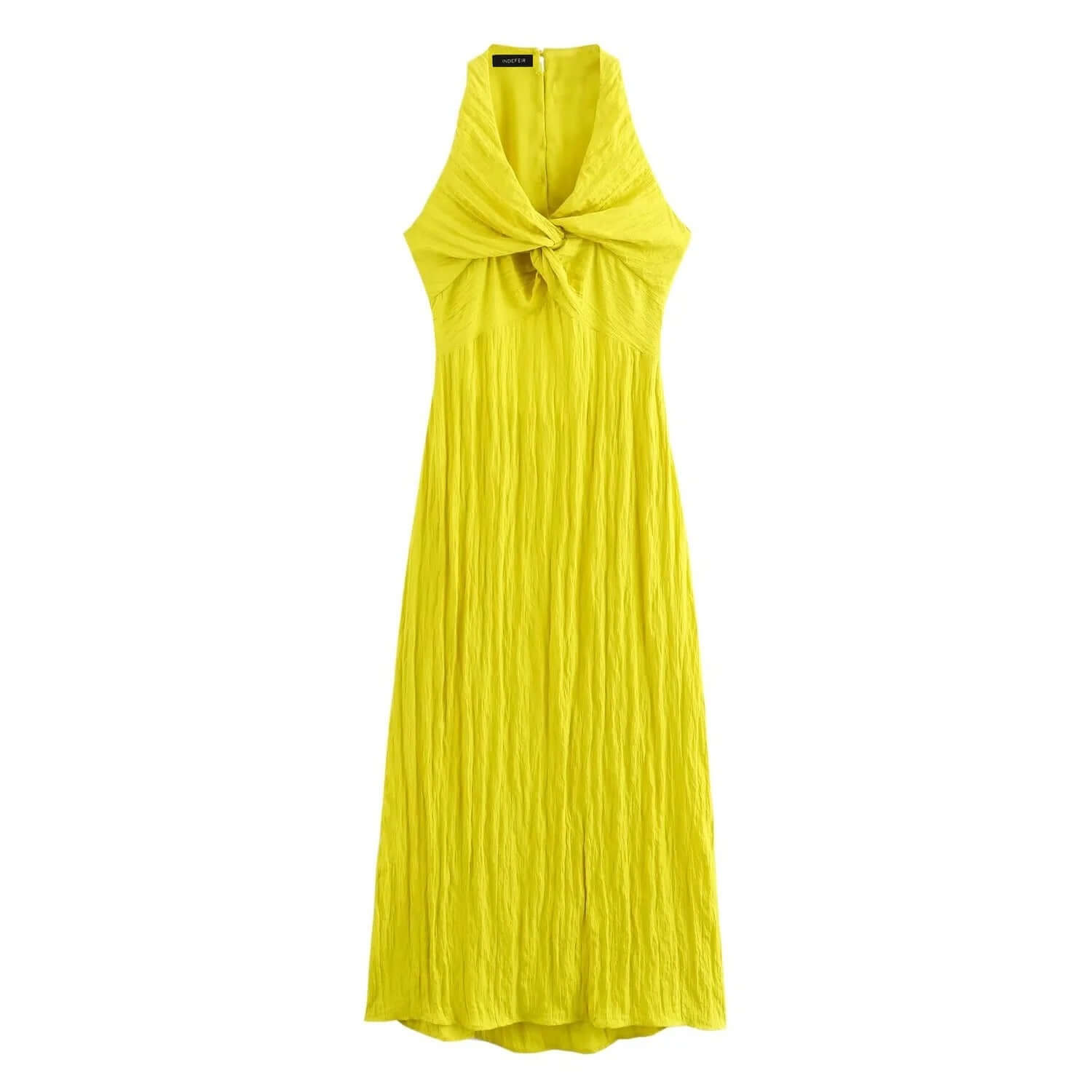 V-neck sleeveless twisted slim fit dress, long skirt for women