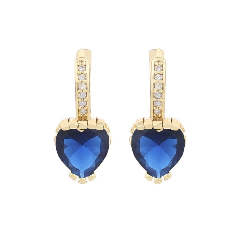 Pendientes De Circón En Forma De Corazón De Moda