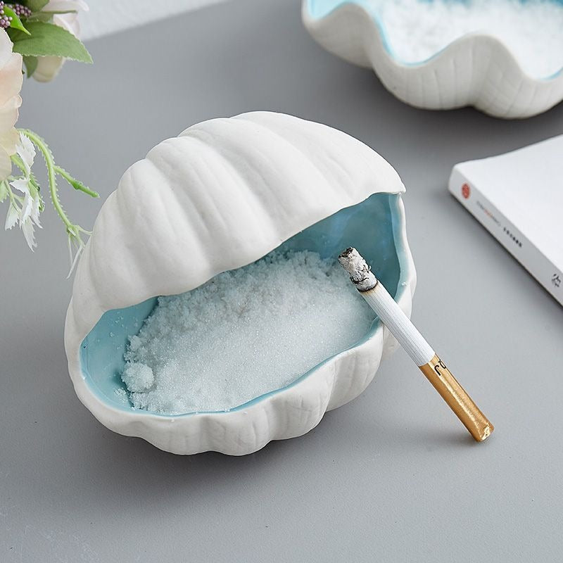 Nordic ins creative shell shape ceramic ashtray