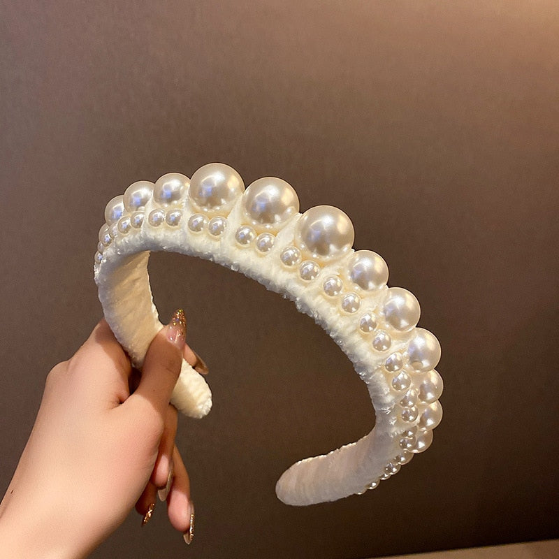 Pearl Velvet Headband Trendy Temperament Hair Accessories