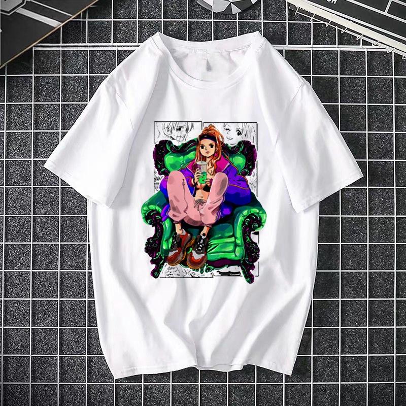 Camiseta estampada de ONE PIECE Pirate King Luffy de cuarto grado, camiseta fina de manga corta de Anime