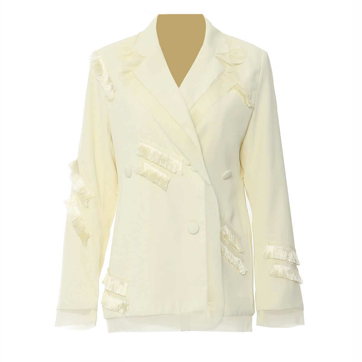 Decorative casual suit jacket with tassel strips and top