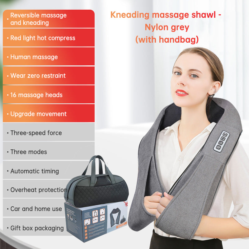 Kneading massage shawl massager SKG cervical spine massager household electric waist and back hot compress massager With bag
