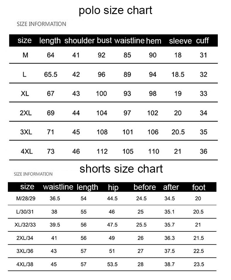 Cotton Mens Sets Polo Shirts Sets with Shorts