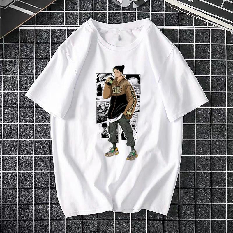 Camiseta estampada de ONE PIECE Pirate King Luffy de cuarto grado, camiseta fina de manga corta de Anime