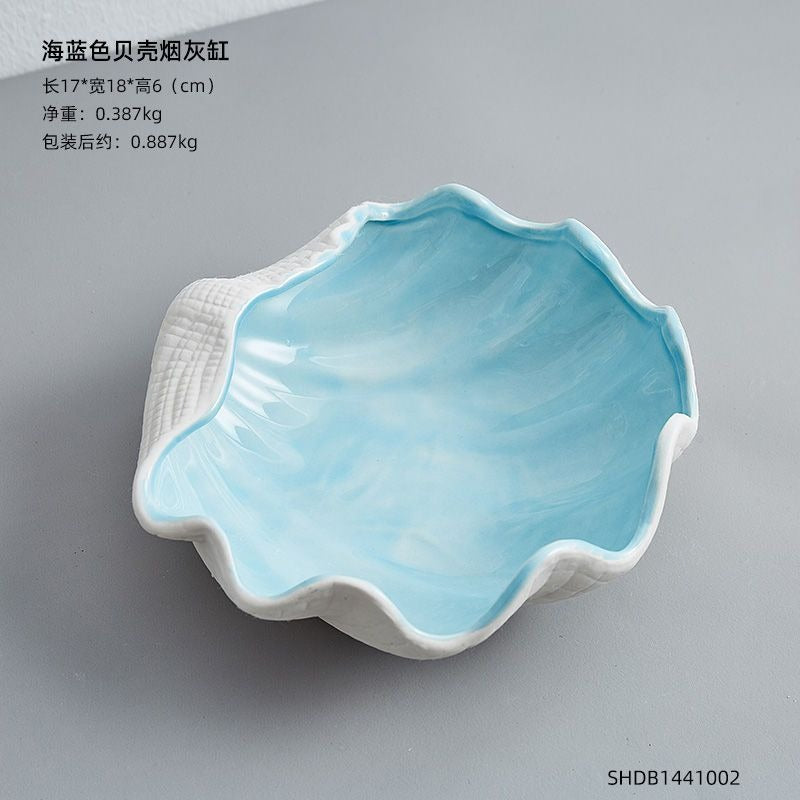 Nordic ins creative shell shape ceramic ashtray