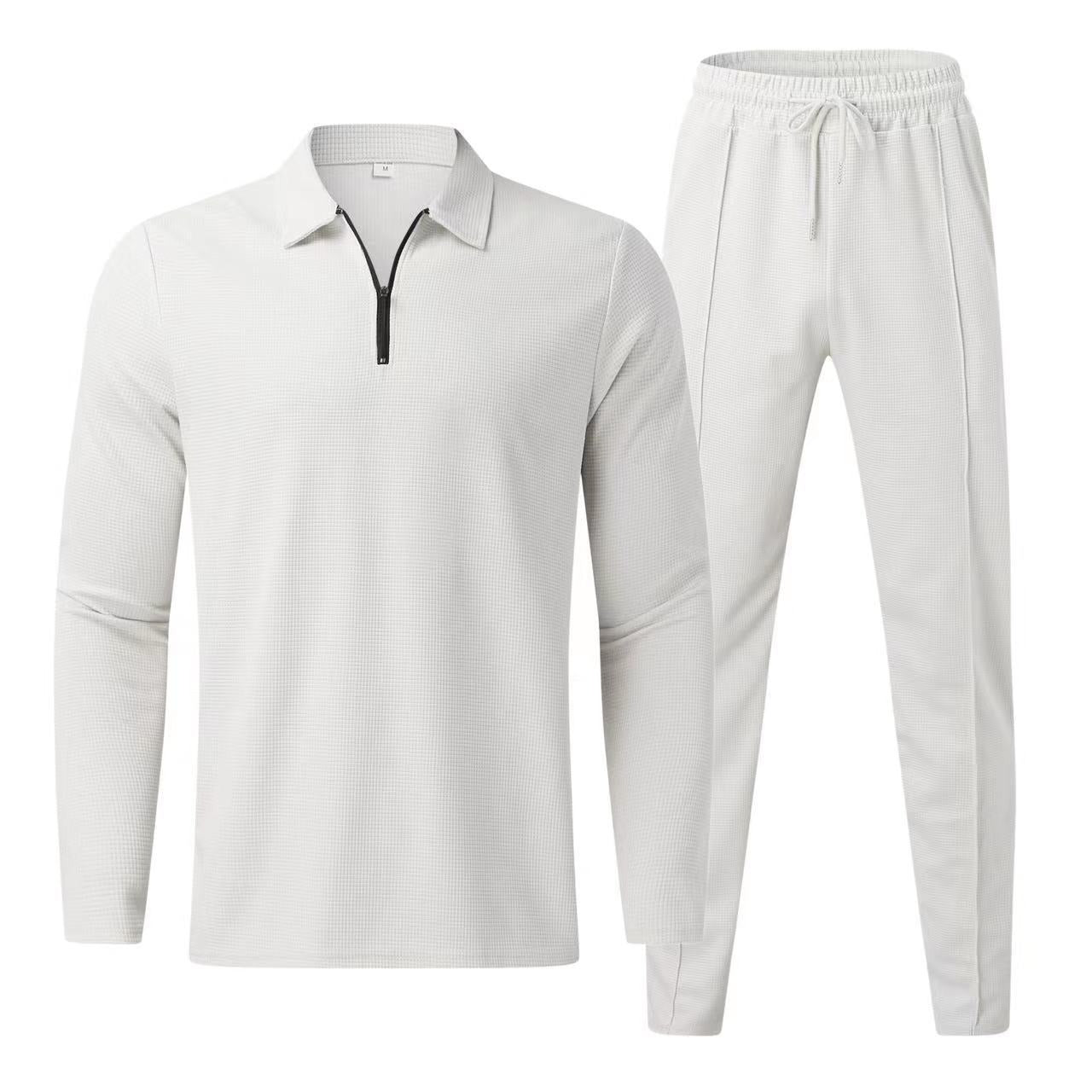 Men's casual sports suit with sleeves and long pants