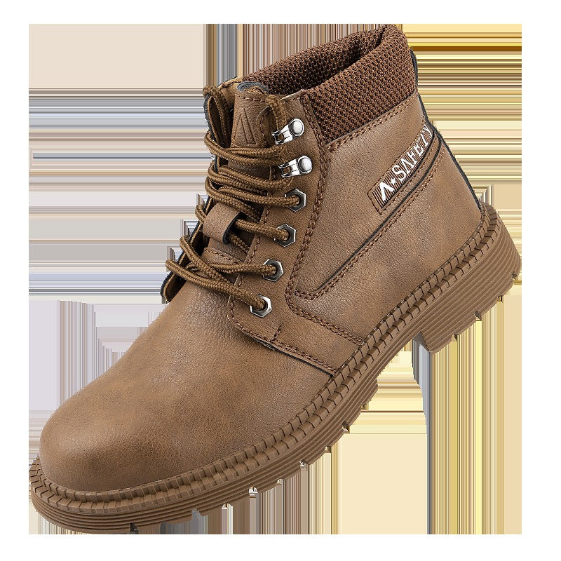 Zapatos para hombre, zapatos de trabajo antideslizantes antigolpes, antiperforantes, con suelas de tendón de vaca