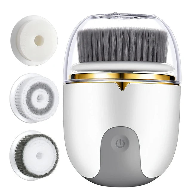 Cepillo limpiador facial ultrasónico 3 en 1, cepillo de limpieza facial eléctrico, cepillo de limpieza profunda giratorio 360 