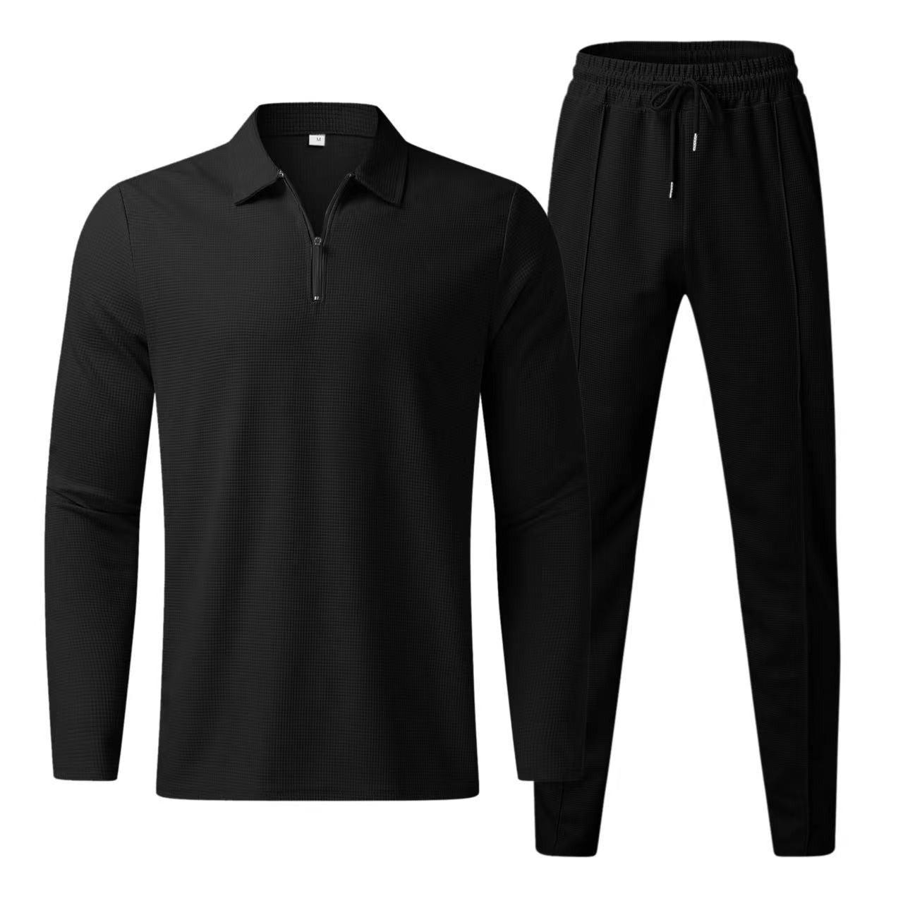 Men's casual sports suit with sleeves and long pants