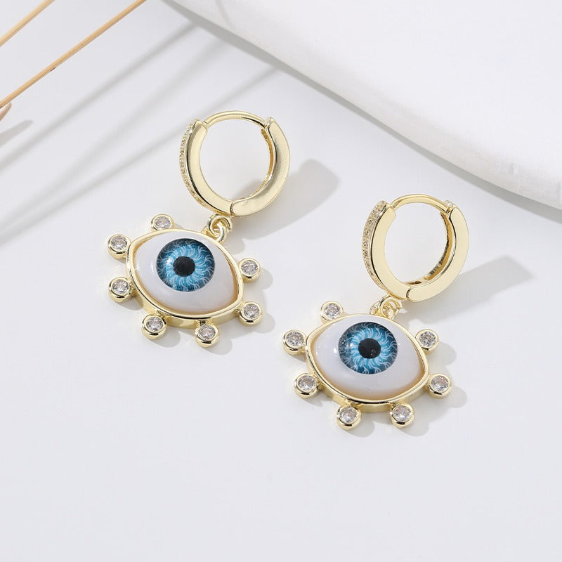 Pendientes De Ojo De Demonio De Seis Estrellas De Fashion Love