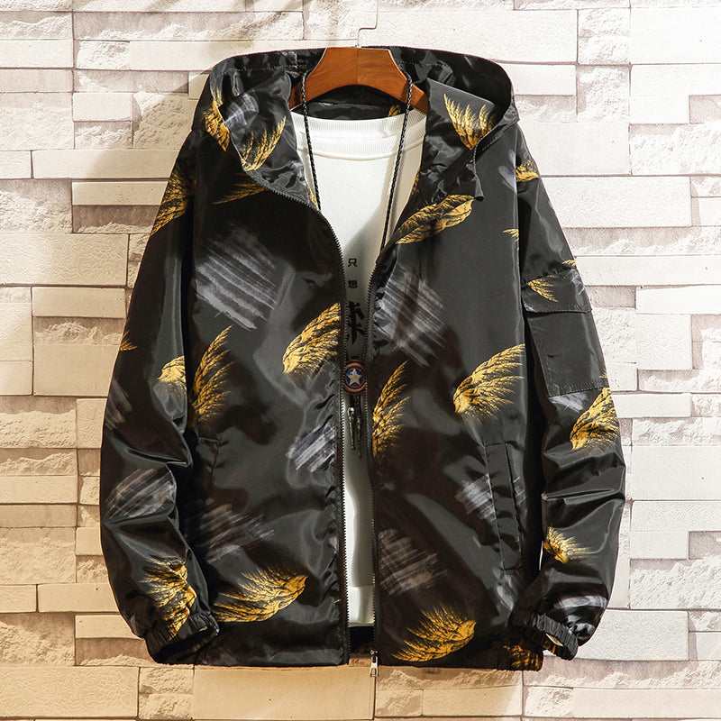 Chaqueta con capucha para hombre, chaqueta bomber informal de moda Hip Hop