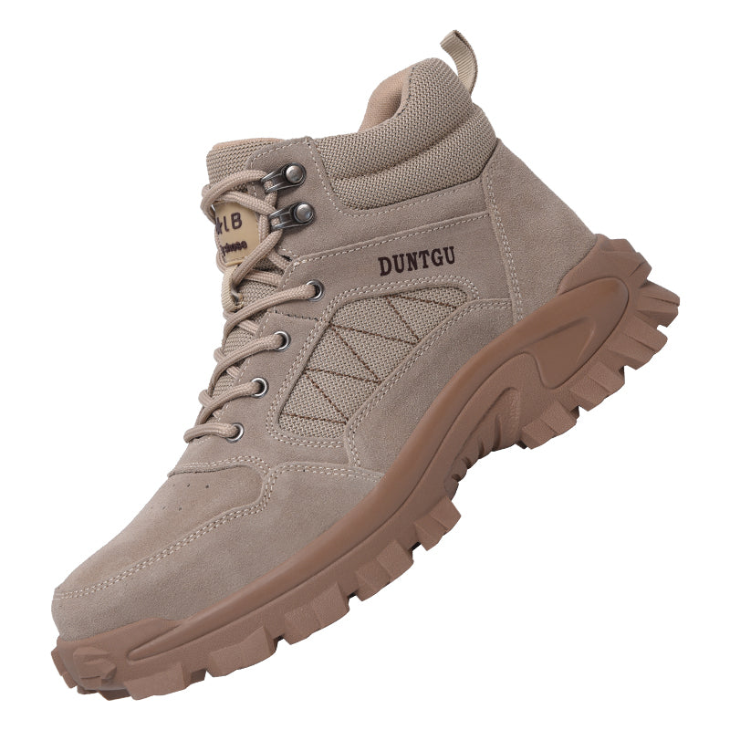 Safety Shoes Anti-Smashing Anti-Piercing Steel Toed Men's Shoes Wear-Resistant Anti Skid Boots Plus Velvet Work Shoes