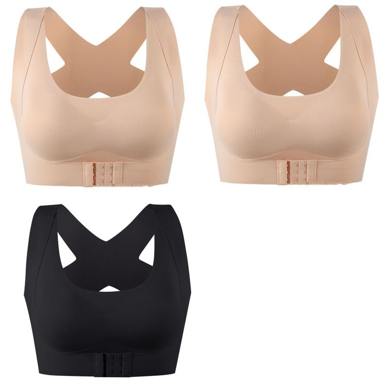 1pcs/2pcs/3pcs Women Bras For Women Push Up Bra Posture Corrector Bralette Front Closure