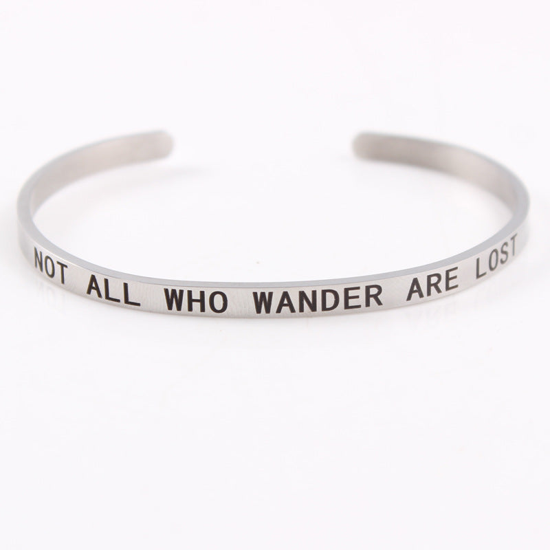 316L Titanium Stainless Steel Mantra Bracelets Inspirational Quotes LOVE YOURSELF Bracelets/Bangle Custom Jewelry