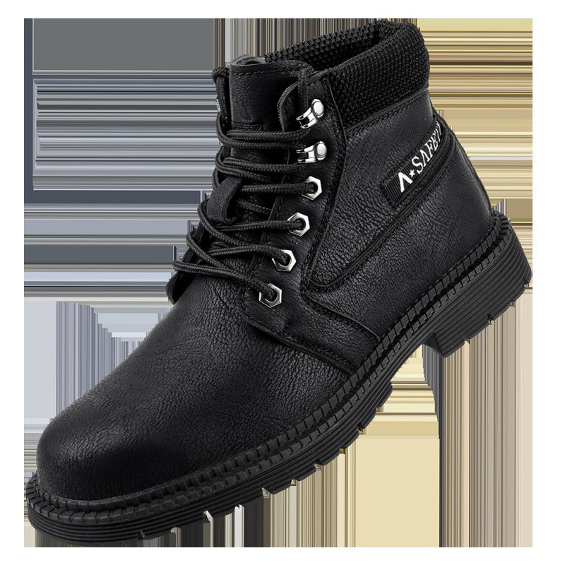 Zapatos para hombre, zapatos de trabajo antideslizantes antigolpes, antiperforantes, con suelas de tendón de vaca