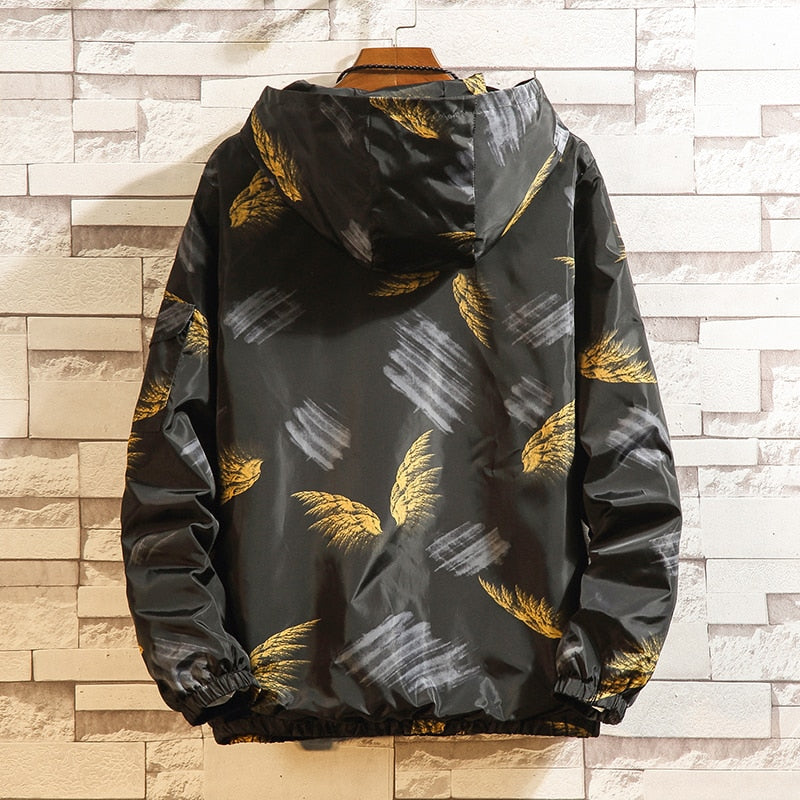 Chaqueta con capucha para hombre, chaqueta bomber informal de moda Hip Hop