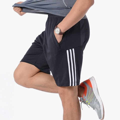 Pantalones cortos deportivos para correr para hombre Corte cruzado a rayas de secado rápido