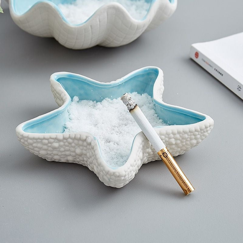 Nordic ins creative shell shape ceramic ashtray