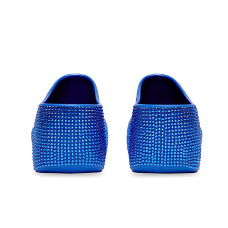 Stylish Crystal Half Slippers For Women Platform Shoes Luxury Designer Shoes Closed Toe