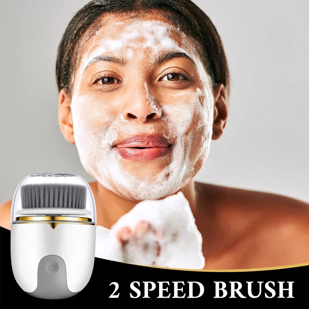 3 in 1 Ultrasonic Facial Cleanser Brush Electric Cleansing Face Brush 360 Rotate Deep Cleaning Brush